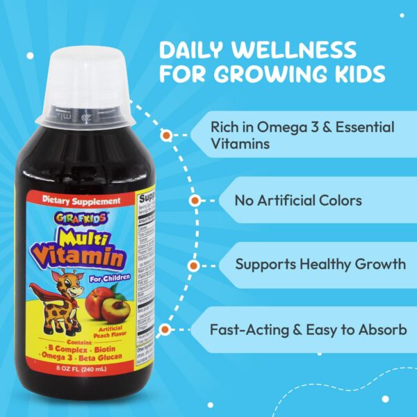 Version 1.0.0 Frasco lateral GirafKids multivitamínico líquido