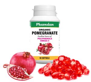 Version 1.0.0 Extracto de granada orgánico en cápsulas - etiqueta frontal