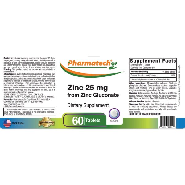 Frasco con tabletas zinc gluconato 60