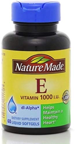 Vitamina e nature made 1000 iu 60 cápsulas paquete