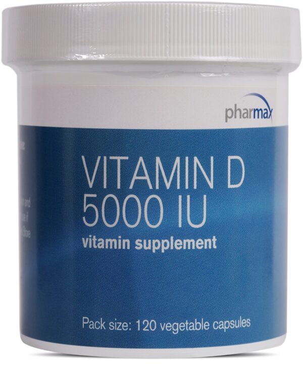 Pharmax Vitamina D 5000 IU apoyo huesos y dientes fuertes