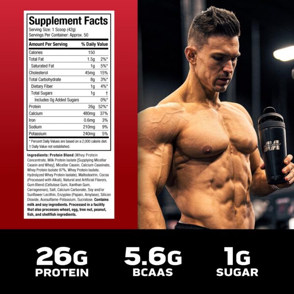 Datos de nutrición Phase8 por porción 26 g