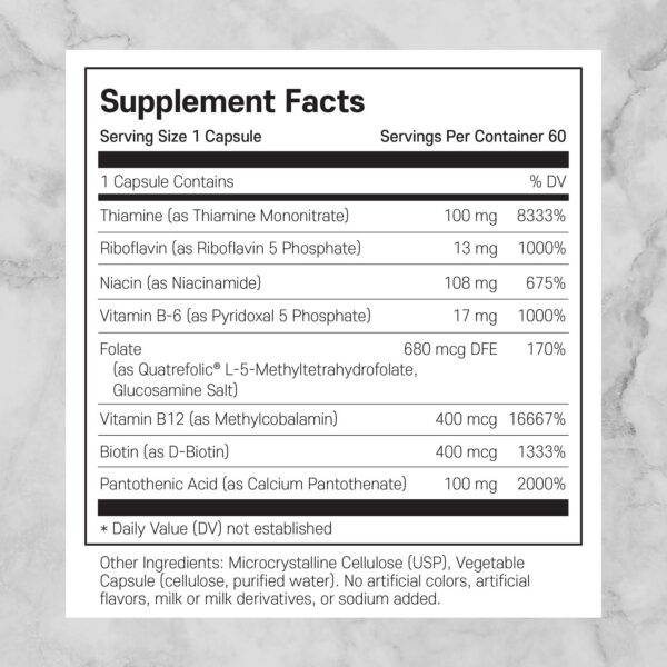 Version 1.0.0 Frasco con etiqueta Philosophy B Complex