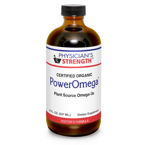 Frente del envase PowerOmega Omega-3 vegetal