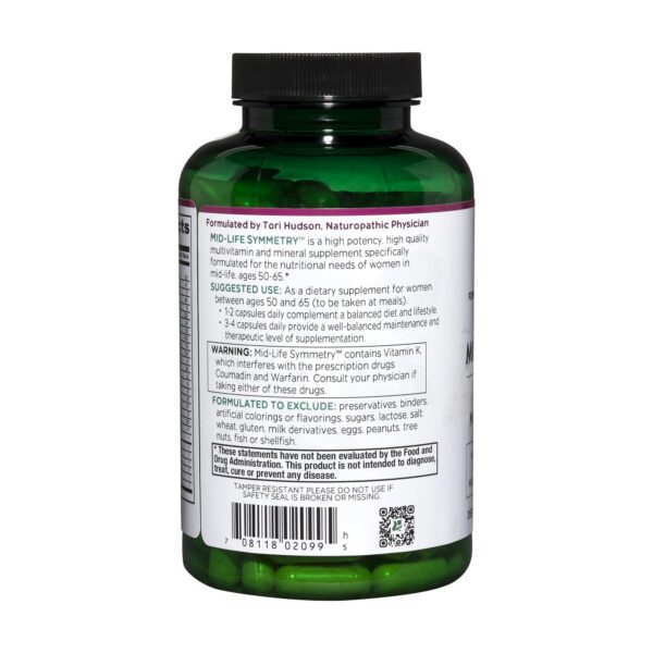 Pila de cápsulas multivitamínicas Vitanica Mid-Life Symmetry