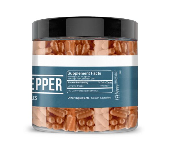 Pimienta de cayena extremadamente picante en cápsulas Earthborn