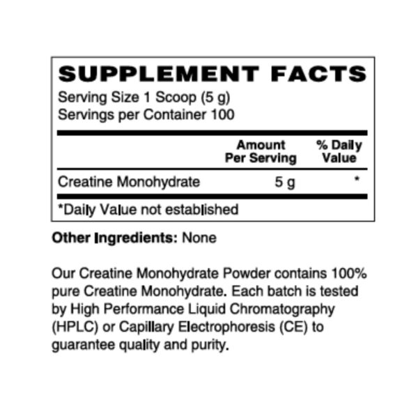 Frasco blanco de creatina monohidratada