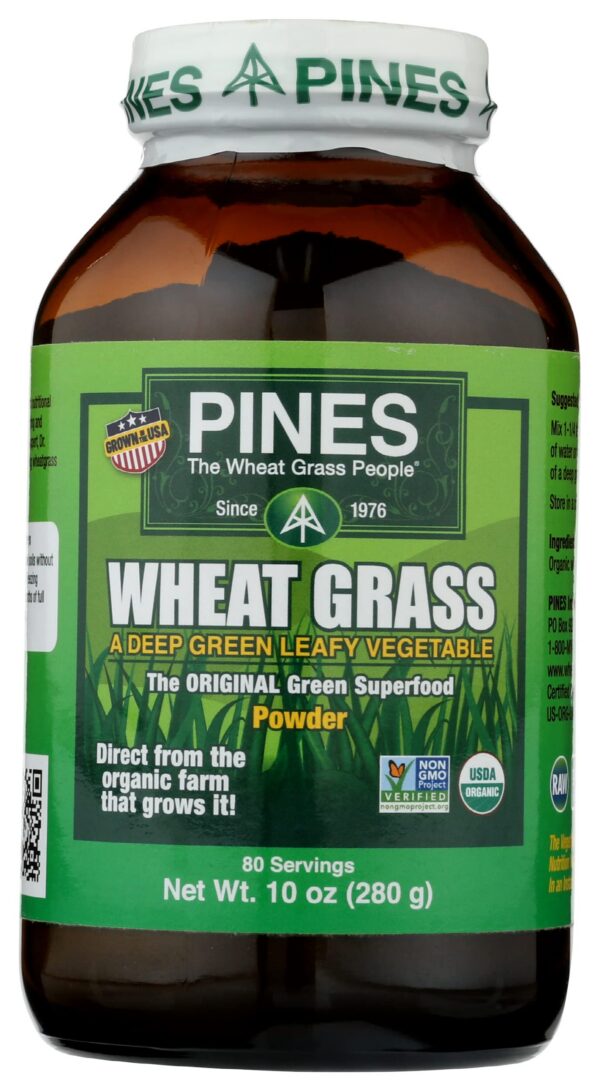 Pines polvo de pasto de trigo orgánico 10 onzas
