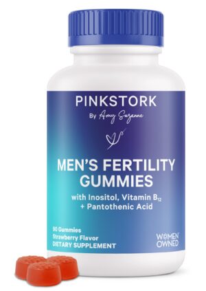 Pink Stork Blue Stork gomitas fertilidad frente