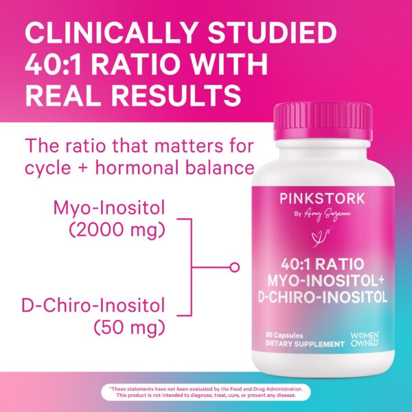 Version 1.0.0 Etiqueta frontal de Pink Stork Inositol