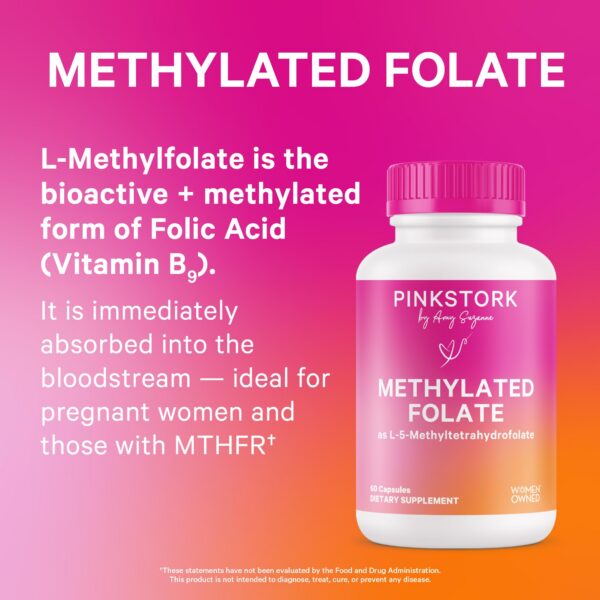 Frasco con cápsulas de folato metilado