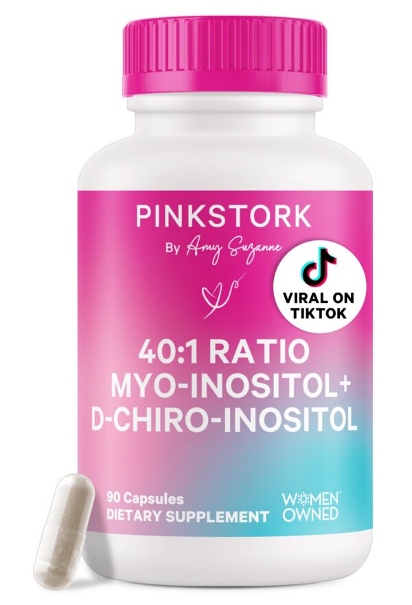 Frasco de Pink Stork Inositol 40:1 90 cápsulas