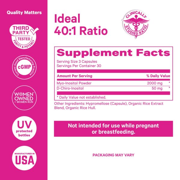 Interior de cápsulas Pink Stork Inositol 40:1