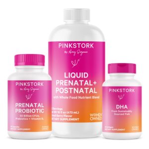 Frasco frontal de Pink Stork Vitamina Prenatal Líquida