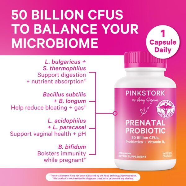 Etiqueta frontal de Pink Stork Prenatal Líquida