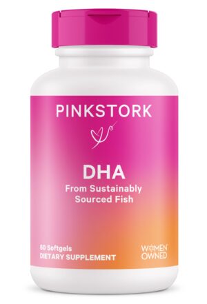 Pink Stork Omega-3 DHA aceite pescado prenatal postparto 60 cápsulas