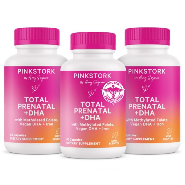 Frontal de botella Pink Stork Prenatal Total con DHA