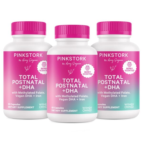 Pink Stork Total Postnatal vitamina para mujer caja frontal