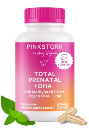Pink Stork vitaminas prenatales totales 60 cápsulas con esencia menta