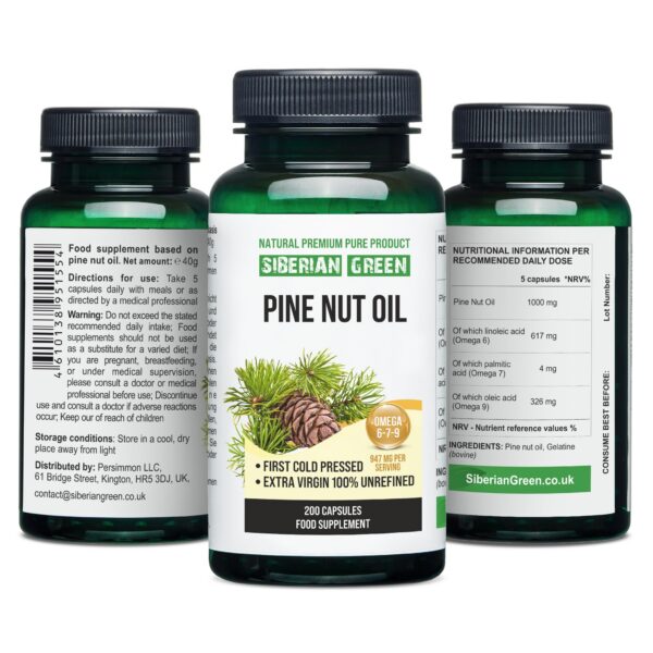 Capsulas blandas de aceite de piñón