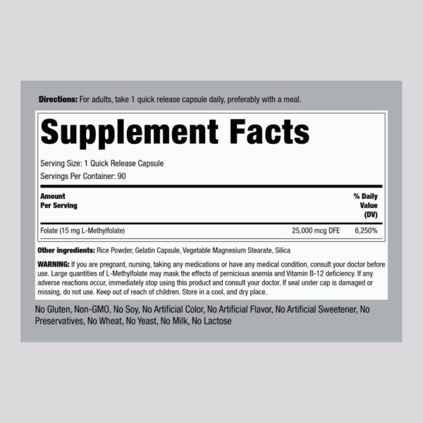 Cápsulas L-Methylfolate en botella