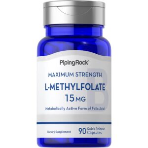 Piping Rock L-Methylfolate 15 mg frasco frontal