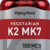 Suplemento vitamínico Piping Rock K2 MK7 botella