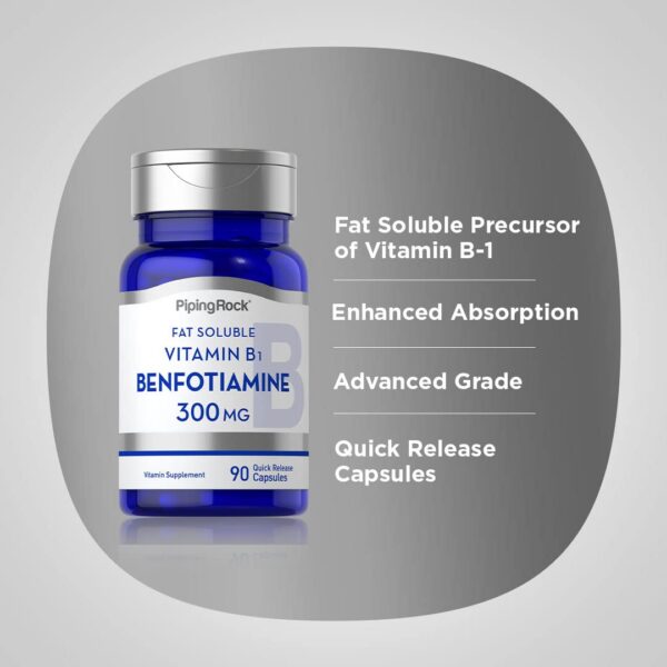etiqueta avanzada cápsulas benfotiamina 300mg piping rock
