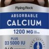Version 1.0.0 Piping Rock calcio 1200 mg con D3 - etiqueta frontal