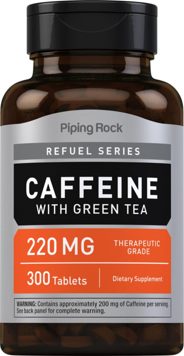 Piping Rock cápsulas de cafeína 220mg 300 tabletas