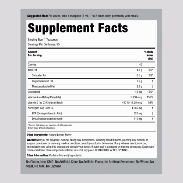 Frasco con sabor limón y etiqueta