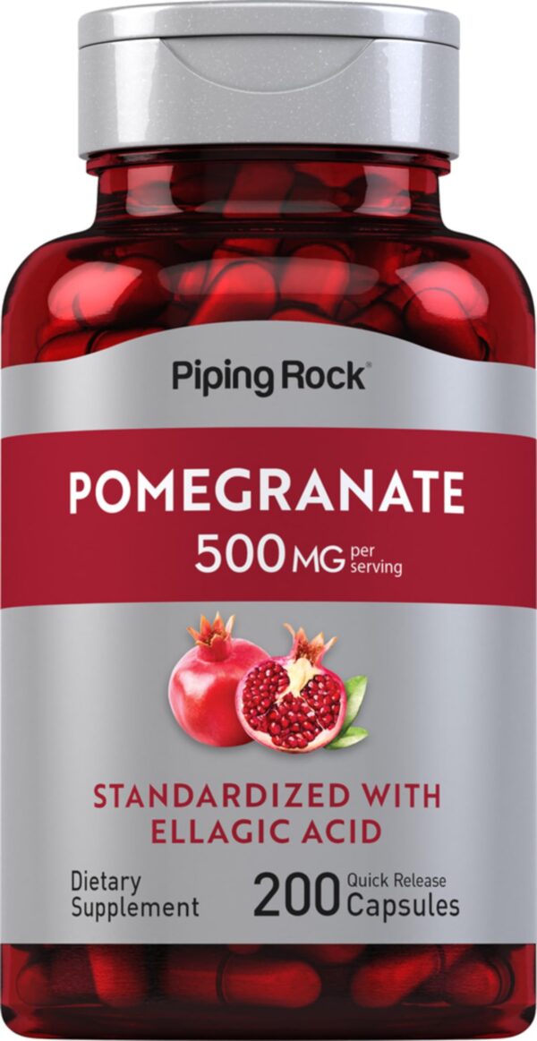 Frasco frontal del Piping Rock Extracto Granada 500 mg