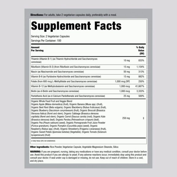 Frascos Piping Rock B Complejo con frutas y verduras