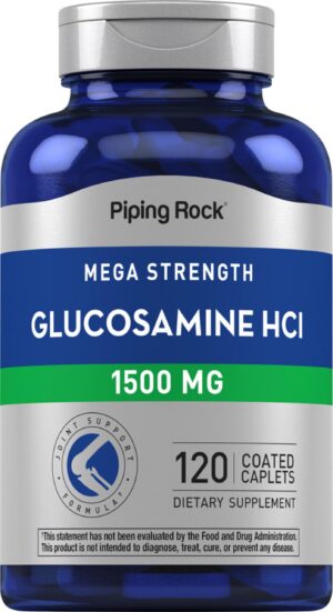 Piping Rock Glucosamina HCL 1500 mg frasco frontal