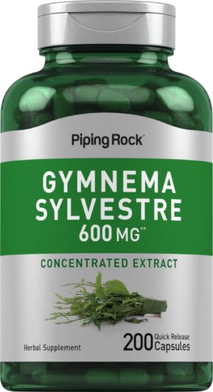 Piping Rock Gymnema Sylvestre 600 mg suplemento 200 cápsulas
