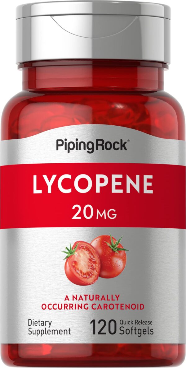 Frasco de cápsulas blandas Lycopene Piping Rock