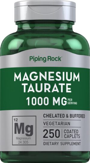 Frente de Piping Rock Magnesio Taurato 1000 mg caplets