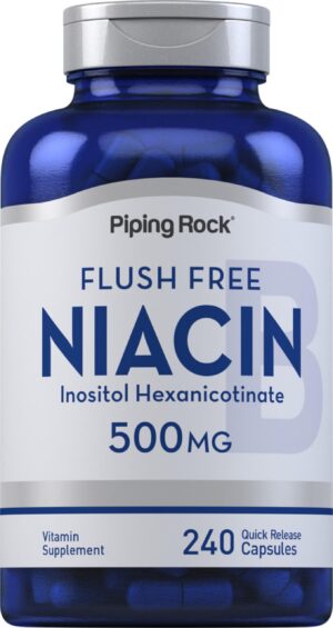 Piping Rock niacina 500mg cápsulas pack de 240