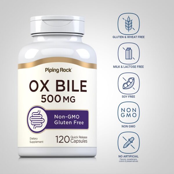 Cápsulas Ox Bile 500 mg en frasco