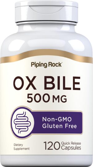 Frente de frasco Ox Bile 500 mg Piping Rock