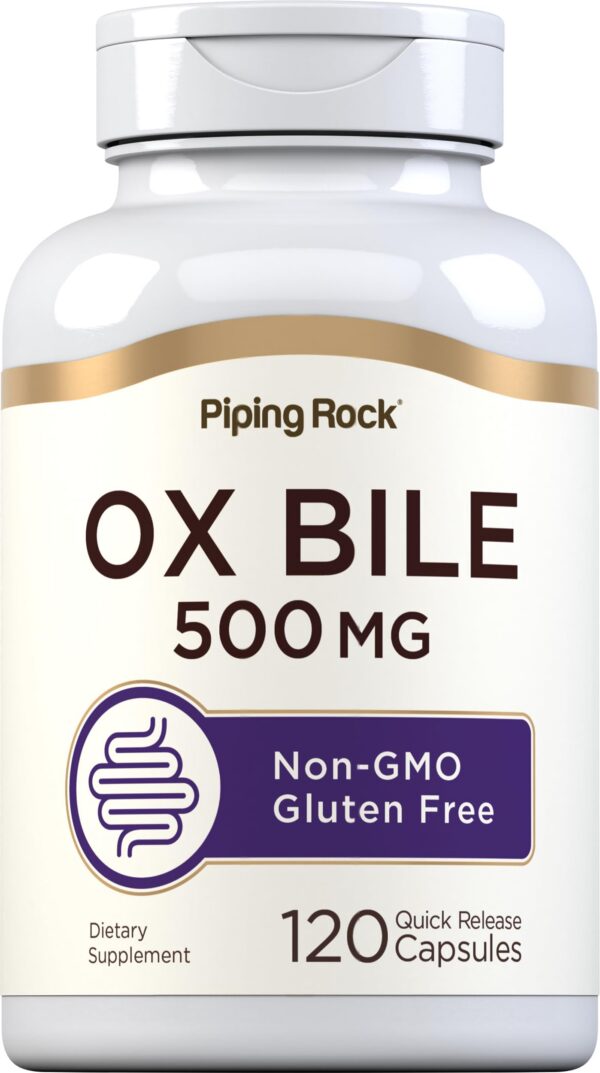 Frente de frasco Ox Bile 500 mg Piping Rock