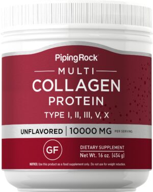 Version 1.0.0 Envase de polvo proteína multi colágeno Piping Rock 16 oz