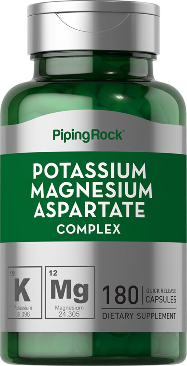 Piping Rock potasio magnesio aspartato 180 capsulas frentes