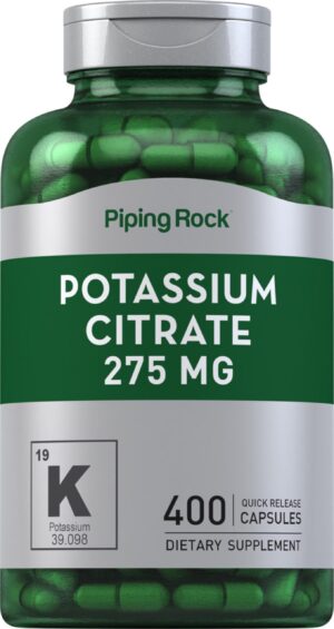 Piping Rock Potassium Citrate cápsulas frasco frontal
