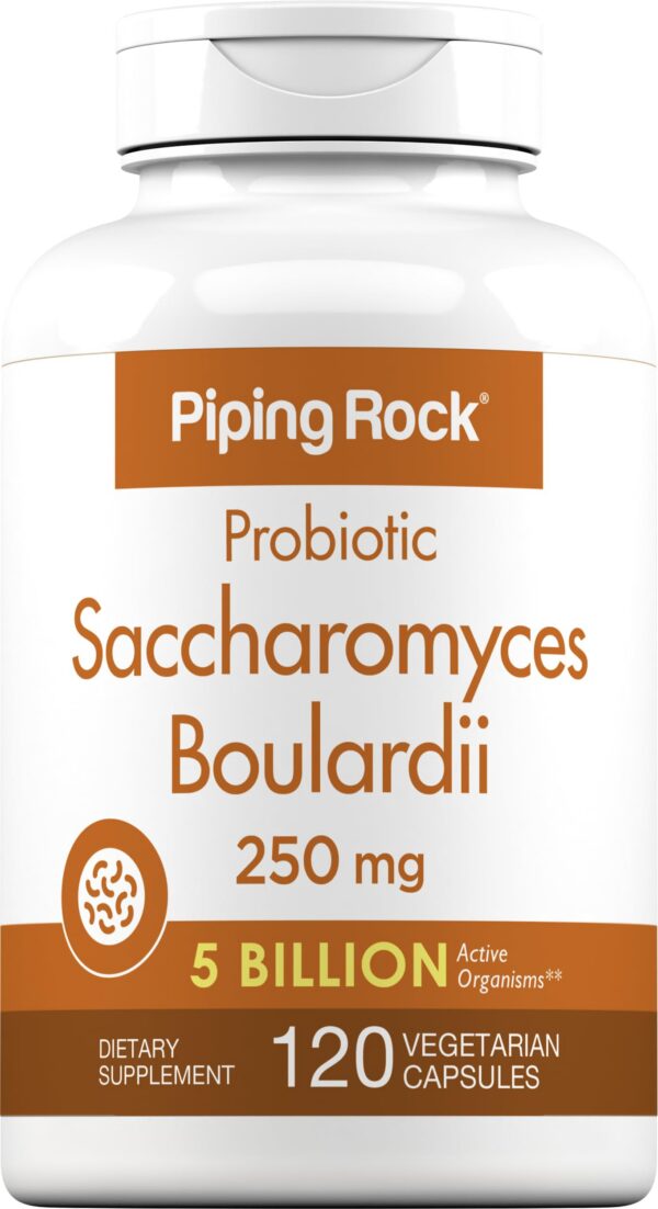 Frasco Piping Rock Saccharomyces boulardii probiótico - etiqueta
