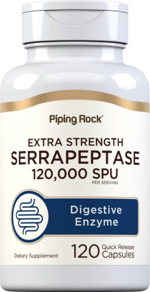 Frasco de Serrapeptase 120000 SPU de Piping Rock