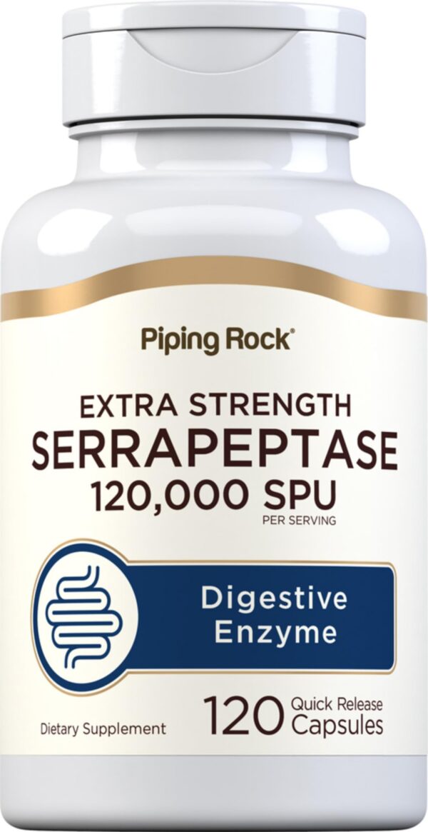 Version 1.0.0 Frasco de Serrapeptase 120000 SPU de Piping Rock