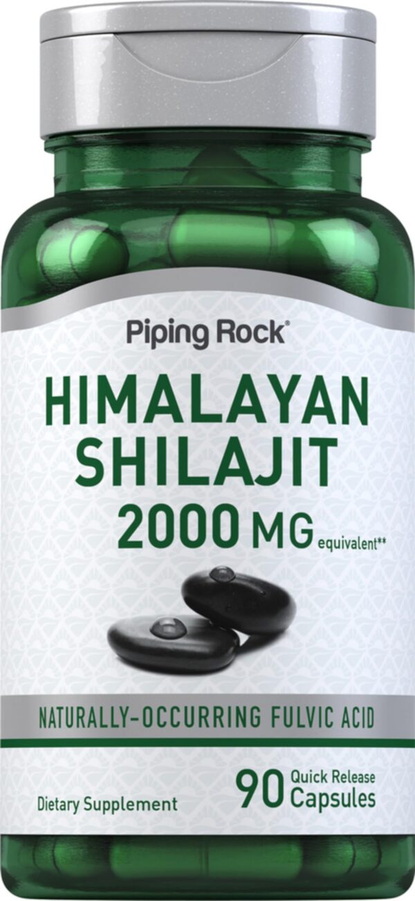 Frasco de cápsulas Piping Rock Shilajit 2000mg