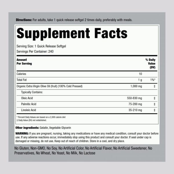 Version 1.0.0 Suplemento Piping Rock aceite oliva prensado en frío sin gluten