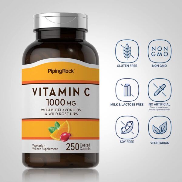 Piping Rock suplemento vitamina c escaramujo 250 tabletas